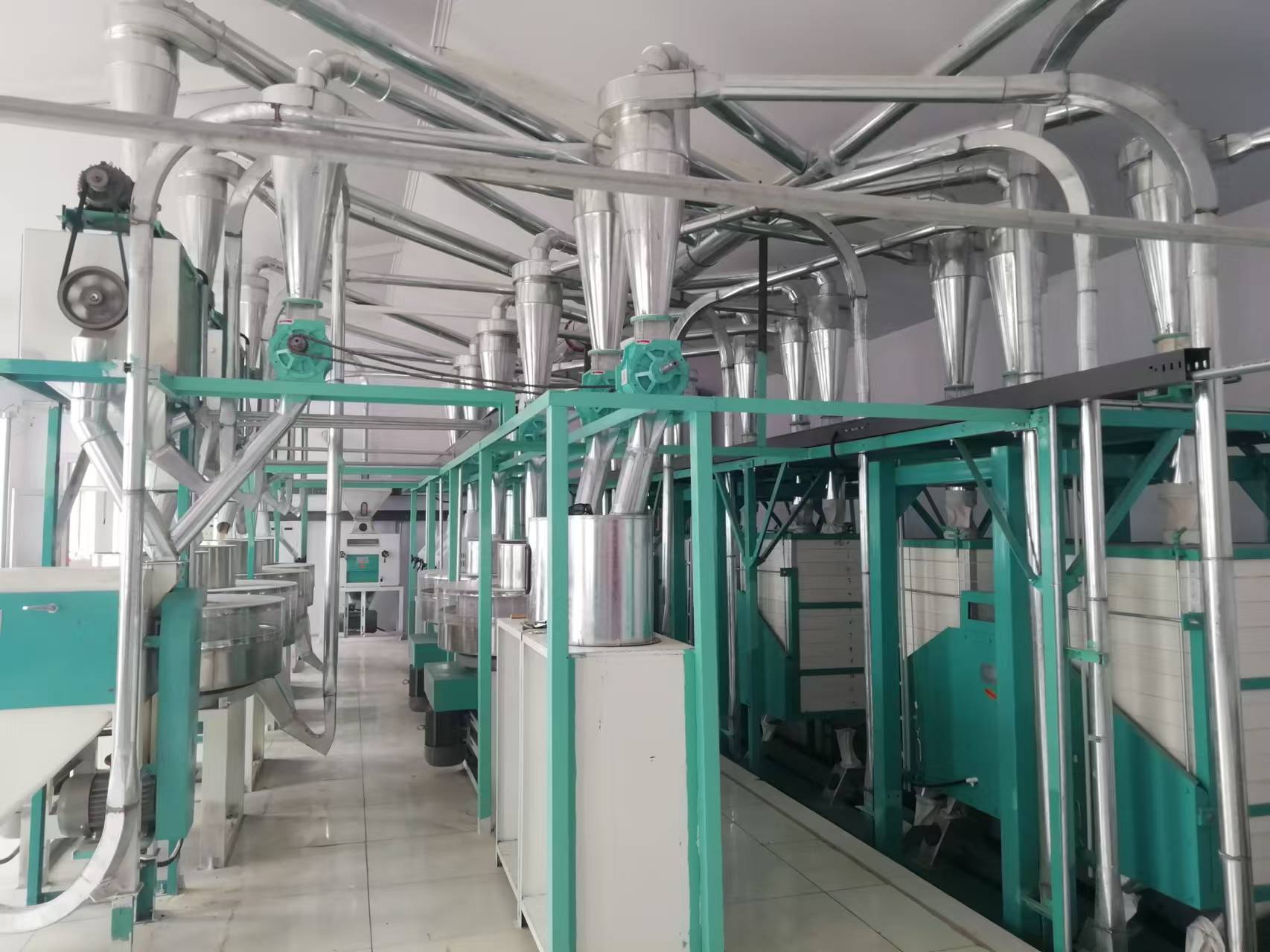 河北省黃驊市石磨面粉機生產線，日處理小麥30噸